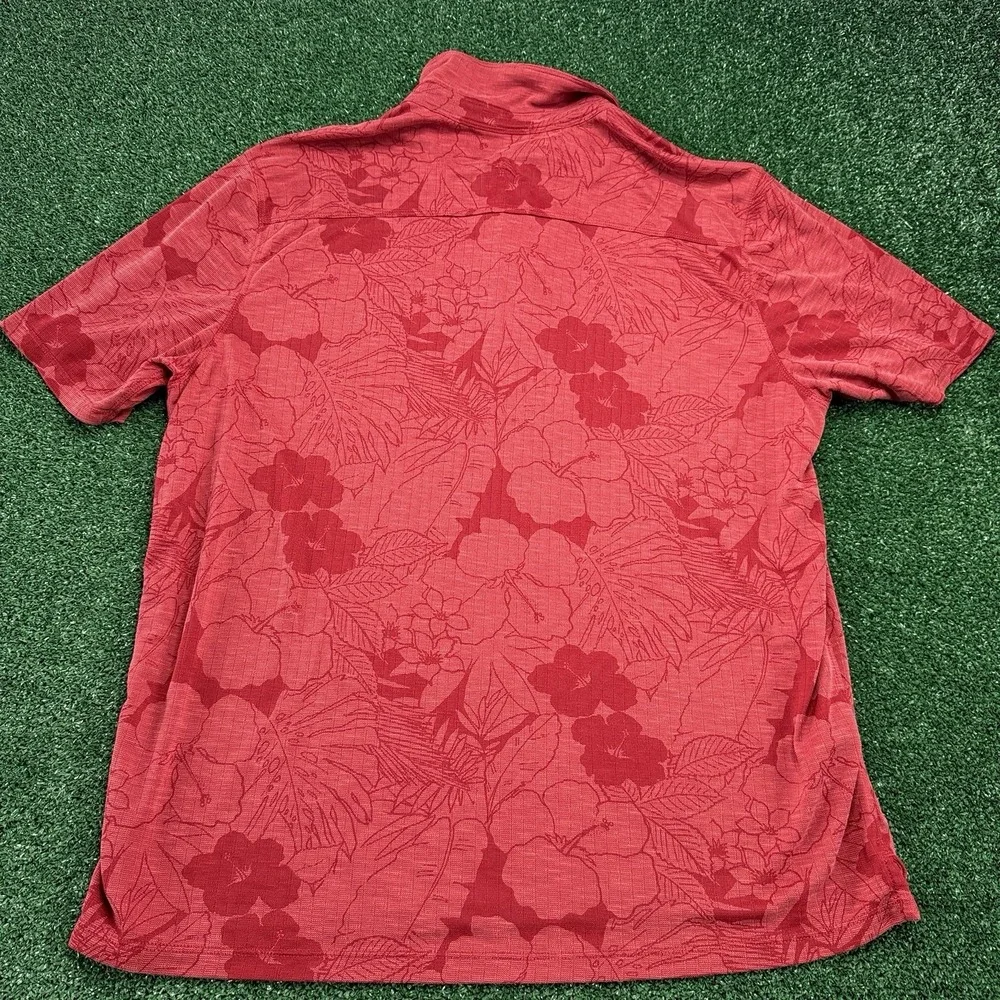 Tommy Bahama Arkansas Razorbacks Men's Polo Shirt Size 2XL Red Tencel